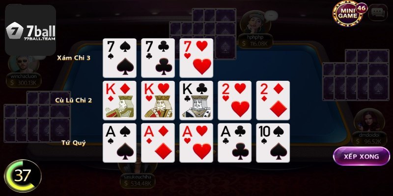 Thứ tự sức mạnh của tay bài trong binh xập xám