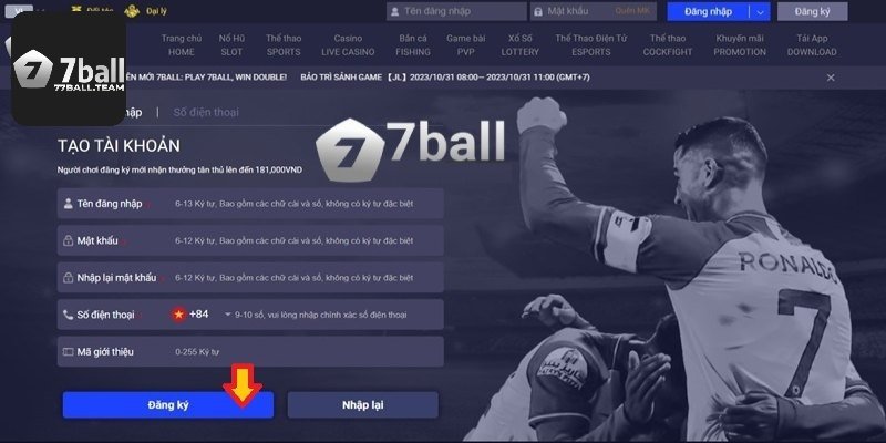 Hướng dẫn đăng ký 77Ball